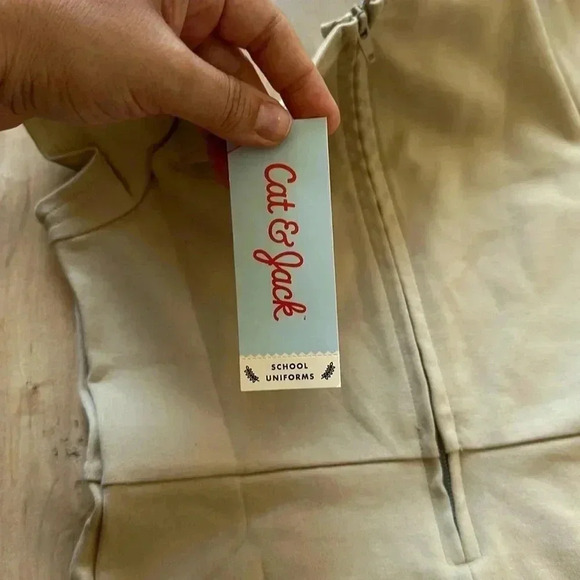 4/$25 NWT Cat & Jack Short Sleeve Uniform Knit Jumper Dress Khaki Sz M 7-8 - Picture 6 of 8